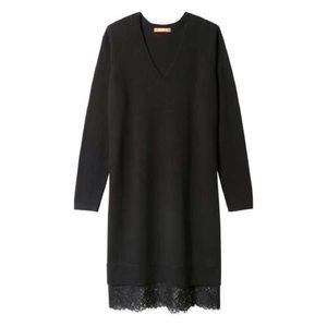 Lace Hem Sweater Dress